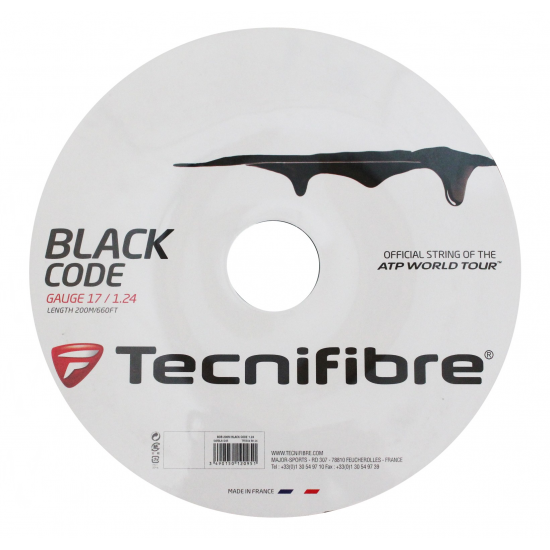 ROLO DE CORDA TECNIFIBRE BLACK CODE 1.24 - PRETO ROLO DE CORDA TECNIFIBRE BLACK CODE 1.24 - PRETO